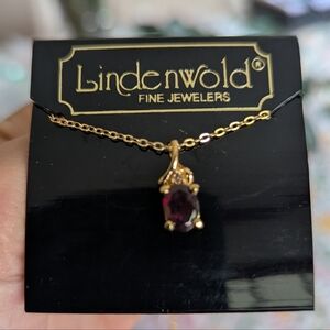 Linden Gold Necklace with Rich Purple Stone